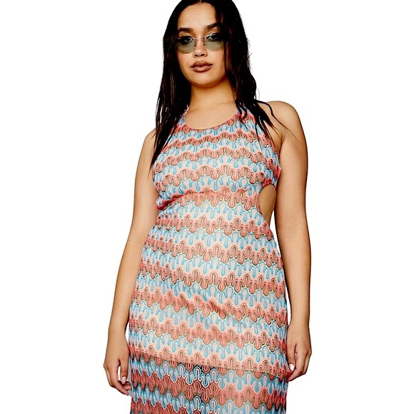 Dolls Kill Crochet Cut Out Maxi Dress 1X - Picture 5 of 11